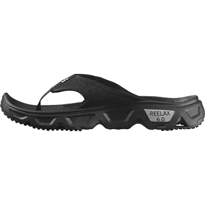 Image of Salomon Reelax Break 6.0 Men&#039;s Recovery Shoes, Cushioned Stride, Seamless Foothold, and Lightweight, Black, 11