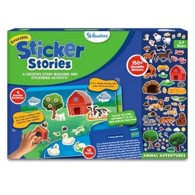 Image of Skillmatics Reusable Stickers Animals, Creative Story Building Activity, Mess Free, Learning &amp; Educational Travel Toy, 150+ Stickers, Preschool Skills, Gifts for Kids Ages 3, 4, 5, 6, 7