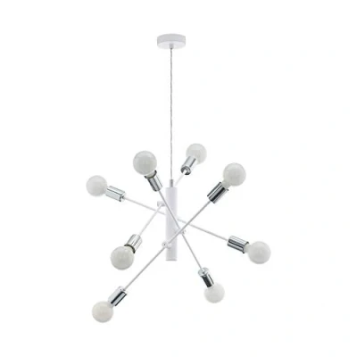 Image of Eglo Lighting Gradoli 8 Lamp Multi Arm Pendant Ceiling Light White, Chrome