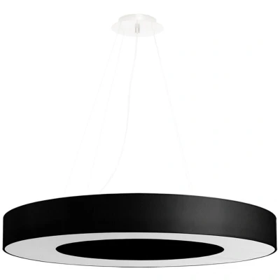 Image of Saturno Cylindrical Pendant Light Black 70cm E27