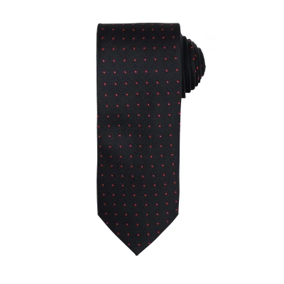 Image of Premier Mens Micro Dot Pattern Formal Work Tie (Black/ Red) One Size