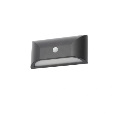 Image of Poole PIR 4000k LED Outdoor Flush Wall Lamp Black IP55