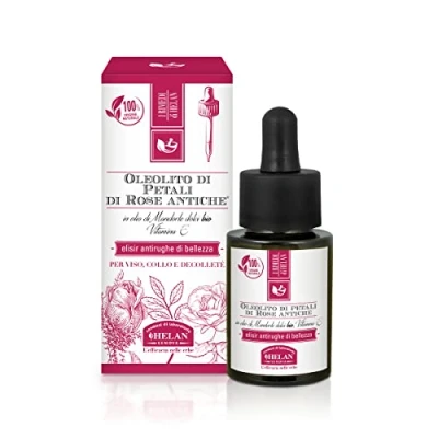 Image of Helan I Rimedi Ancient Rose Petal Macerated Face Oil for Skincare with Anti Wrinkle, Nourishing Action 100% Natural Origin Bio Sweet Almond &amp; Vitamin E, Floral Scent Made in Italy, 15ml