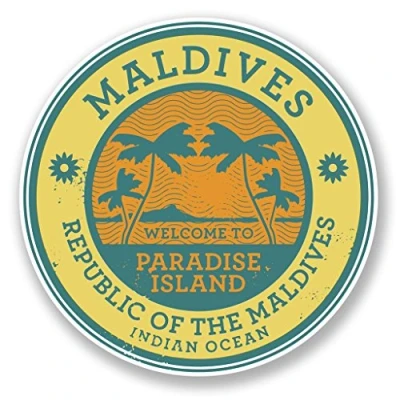 Image of 2 x 10cm/100mm Maldives Vinyl SELF Adhesive Sticker Decal Laptop Travel Luggage Car Bike Sign Fun #6491