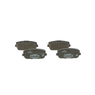 Image of 6000615057 Brake pad set BOSCH 0 986 494 190 Low Metallic with acoustic wear warning anti squeak plate MAZDA: MX 5 3, IV, IV RF Targa