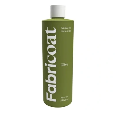 Image of Fabricoat Fabric Paint Restore or Change the Colour of Any Directly Onto Transform Anything Sofas, Lampshades, Car Interiors (250ml, Olive)