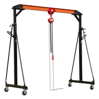 Image of Sealey Portable Lifting Gantry Crane Adjustable 1 Tonne