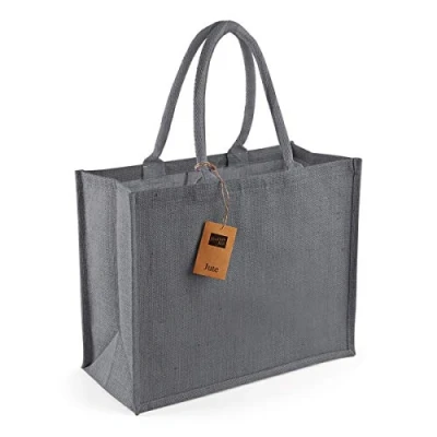 Image of Westford Mill W407 Classic Jute Shopper Bag Eco Friendly &amp; Stylish
