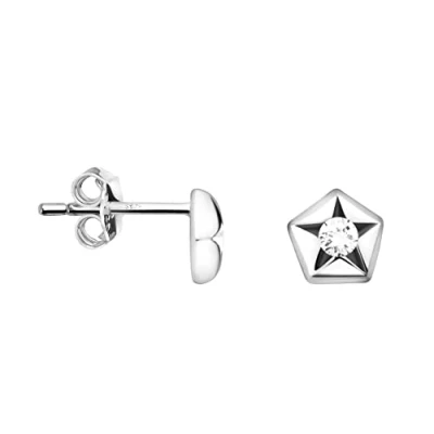 Image of SOFIA MILANI Women&#039;s Earrings 925 Silver with Zirconia Stones Small Star Stud 20607