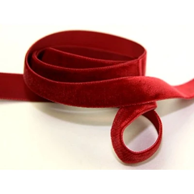 Image of Berisfords 16mm Velvet Ribbon Mini roll 5m 9614 Dark Red per 5 metre