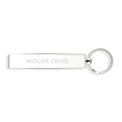 Image of IF Show Offs Keys, Novelty Metal Keyrings with Enamel Infill Midlife Crisis White