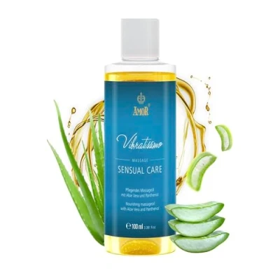 Image of Vibratissimo “Sensual Care Massage Oil, Love Body Oil with Aloe Vera, 100 ml