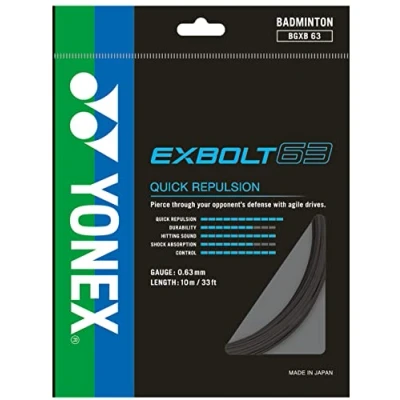 Image of YONEX Exbolt 63 Badminton String 0.63mm Black