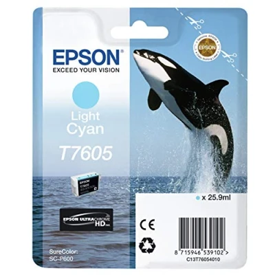 Image of Epson C13T76054010 T7605 Ink Cartridge, Light Cyan, Genuine