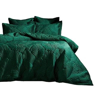 Image of Paoletti Palmeria Duvet Cover and Pillowcase Set, Emerald, Double