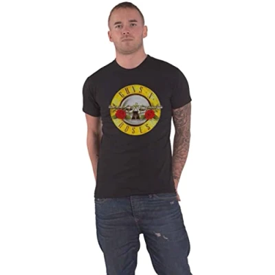 Image of Guns N Roses Unisex Classic Logo Short Sleeve T Shirt, Black, Small