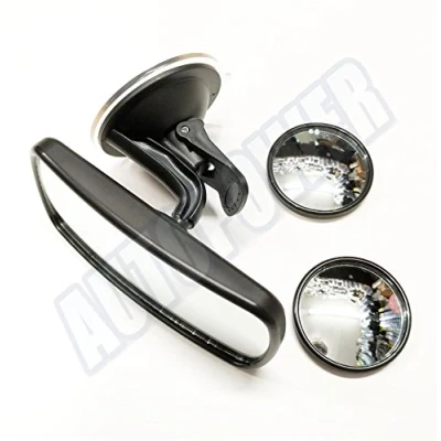 Image of Small Driving Instructor Convex Suction Rear View Mirror + Blind Spot Mirrors x2