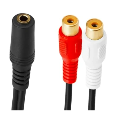 Image of innov8 3.5mm AUX Female to Dual RCA Phono Stereo Splitter Cable 0.2m