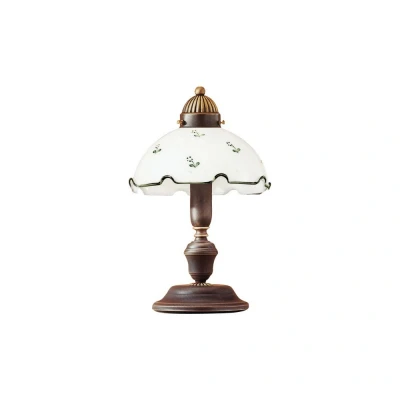 Image of Nonna Cottage Style Glass Dome Table Light Matt Antique Brass, 1x E27