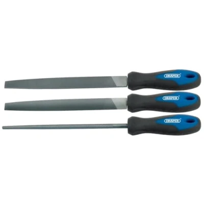 Image of Draper Soft Grip Engineer&#039;s File Set, 200mm (3 Piece)