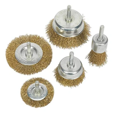 Image of Sealey Wire Brush Set 5pc Brassed