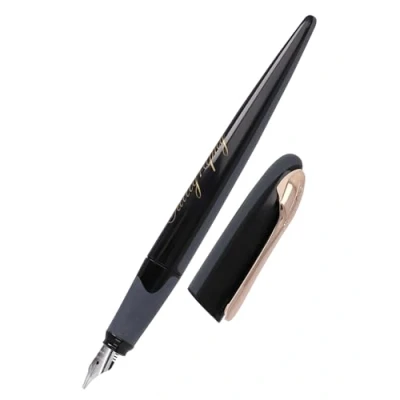 Image of Online calligraphy fountain pen AIR white rosegold, nib 0.8 mm, standard ink cartridges or converter, triangular shape, for fine and smooth writing, journaling, handlettering