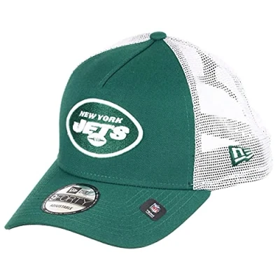 Image of New Era York Jets NFL White Mesh Trucker 9Forty A Frame Cap One Size