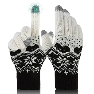Image of KQueenStar Direct Touch Screen Gloves Women Ladies Winter Thermal Knitted Warm Snow for Outdoor Phone Running Texting