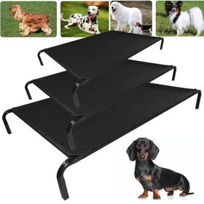 Image of VickyHome Elevated Dog Bed Raised Bed, M/L/XL Size Waterproof with Breathable Mesh, Washable Non slip Rubber Feet for Out Indoor Use