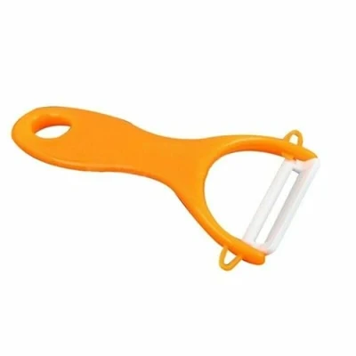 Image of ARA CHOICE Ceramic Blade Peeler Potato Carrot Parsnip Vegetable Fruit Cutter Sharp Cutlery Slicer Speed Tool Y Shaped Cooking Kitchen Accessories Gadgets UK (Orange)