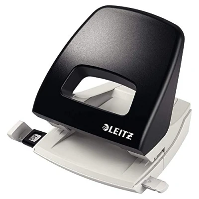 Image of Leitz Hole Punch, 25 Sheets, Guide Bar with Format Markings, NeXXt Range, 50050095 Black