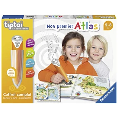 Image of Ravensburger Tiptoi Interactive Reader Complete Set My First Atlas Book in French Educational electronic games From 5 years old 00032