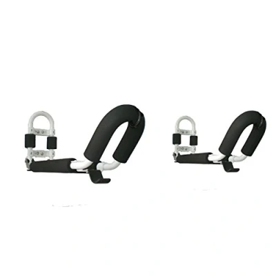 Image of RUK Sport Kayak &amp; Paddle Folding Padded Wall Rack Storage System 2 Bars