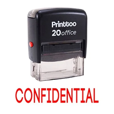 Image of Printtoo Rubber Stamp Office Stationary Confidential Self Inking Custom Red