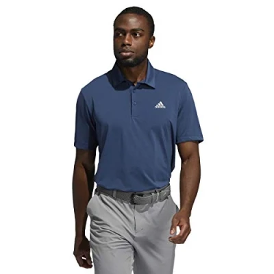 Image of adidas Golf Mens Ultimate365 Solid LC Polo Shirt Crew Navy XL