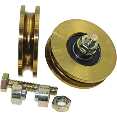 Image of (R59 8 10) Pack of 2 Sliding gate wheels 59 mm Diameter Round Groove steel UK Inventory (8 10 Bearing)