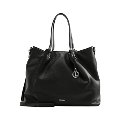 Image of L.CREDI Ebony Handbag with Label Appliques, Bags for Women, blue