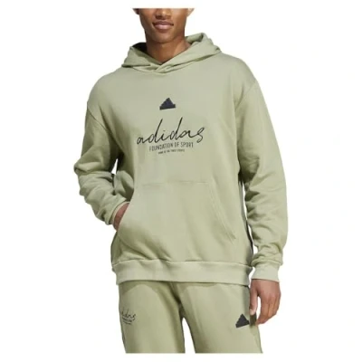 Image of adidas Men&#039;s BRAND LOVE FRENCH TERRY HOODIE, tent green, L
