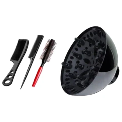 Image of Zwfjcmsa Professional Salon Hairdressing Hair Dryer Diffuser Blow Blower Nozzle Barber with A Comb