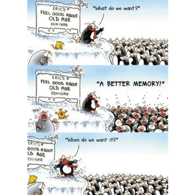 Image of Greeting Card (PH4365) Humour Birthday Better Memory Eric The Penguin