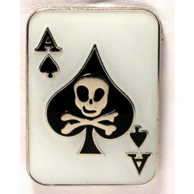 Image of Metal Enamel Pin Badge Poker Card Ace of Spades