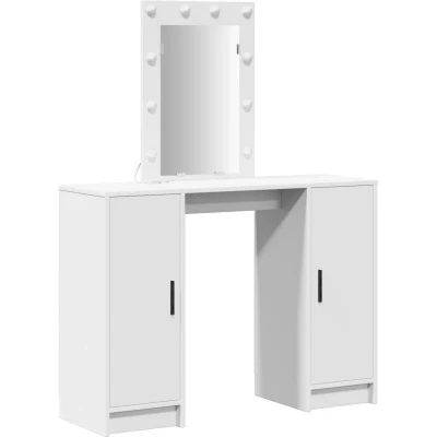 Image of vidaXL Dressing Table with LED Lights White 102x33x135 cm