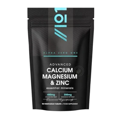 Image of Calcium Magnesium Zinc &amp; Vitamin D3 Tablets 90 Vegetarian Capsules (3 Months Supply) Resealable and Recyclable Pouch by Alpha01