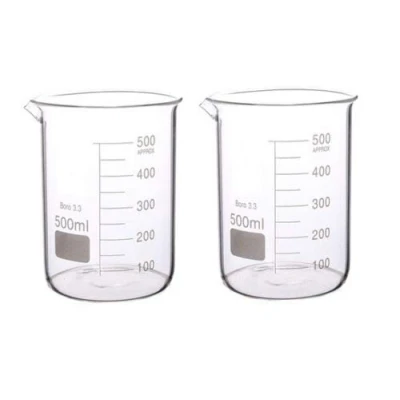 Image of Rocwing Boro 3.3 Glass Graduated Measuring Beaker for Lab or Kitchen (2x500ml)