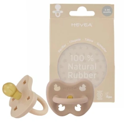 Image of Natural Rubber Pacifier Round Newborn 3 36 Months Two Pack Sand &amp; Tan Beige