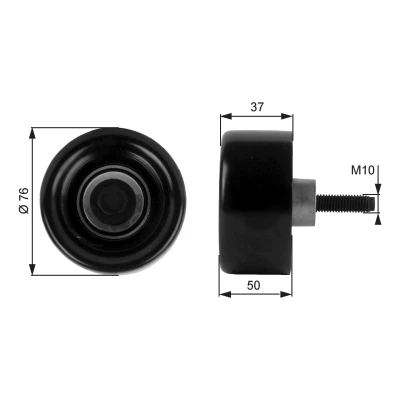 Image of 1097574, 1770837, YC1E9444AD, YC1E9444AE Idler Pulley GATES FleetRunner Micro V Kit T36186 FORD: Transit Mk5 Platform / Chassis, Van