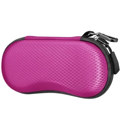 Image of FINTIE Sunglasses Case for Men and Women Hard Shell Shockproof Sport Glasses Zipper Portable Spectacle Cases with Clip
