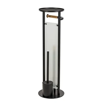 Image of Croydex Toilet Brush, Matt Black/Wood, One Size
