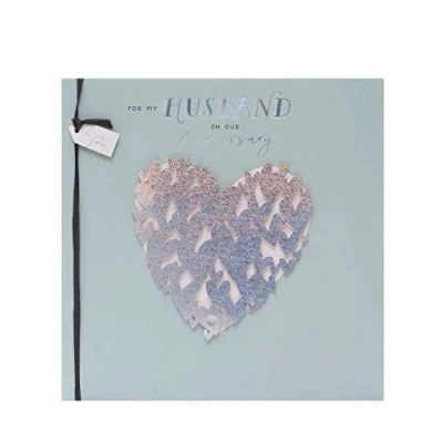 Image of UK Greetings Wedding Anniversary Card for Husband Contemporary Design, Multi