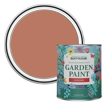 Image of Rust Oleum Red Mould Resistant Garden Paint in Gloss Finish Siena 750ml